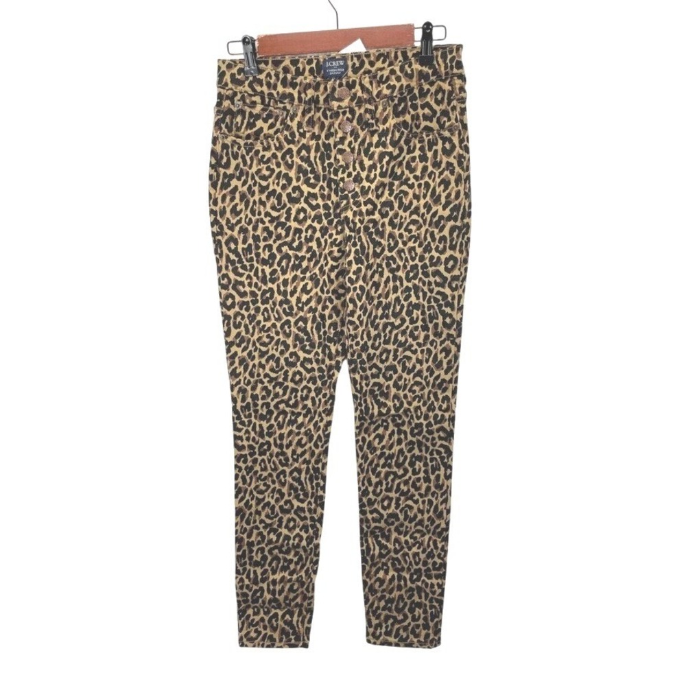 J.Crew 9" High Rise Skinny Jeans Women's Size 27 Leopard Print High Rise NWT